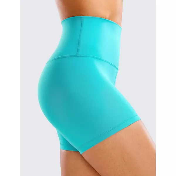 CRZ YOGA Womens Butterluxe Biker Shorts 25  4  6  8  High Waisted Booty Workout Volleyball Yoga SpandexNeon Spectral Blue