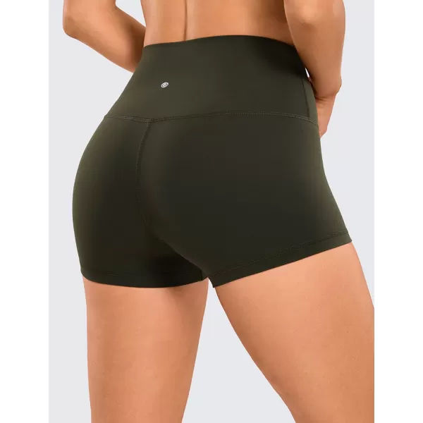 CRZ YOGA Womens Butterluxe Biker Shorts 25  4  6  8  High Waisted Booty Workout Volleyball Yoga SpandexOlive Green