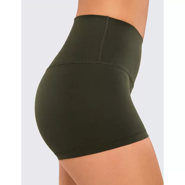 CRZ YOGA Womens Butterluxe Biker Shorts 25  4  6  8  High Waisted Booty Workout Volleyball Yoga SpandexOlive Green