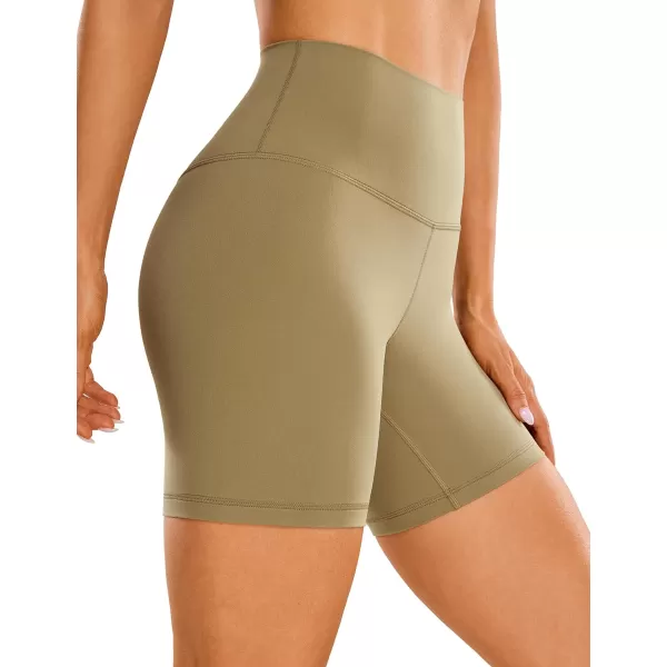 CRZ YOGA Womens Butterluxe Biker Shorts 25  4  6  8  High Waisted Booty Workout Volleyball Yoga SpandexSoul Brown