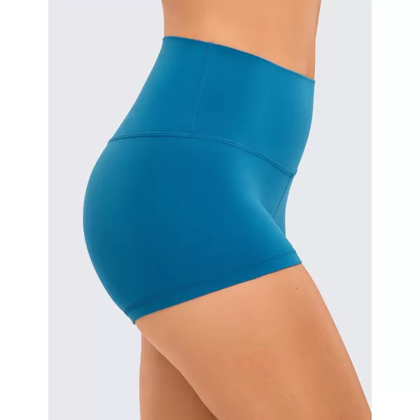 CRZ YOGA Womens Butterluxe Biker Shorts 25  4  6  8  High Waisted Booty Workout Volleyball Yoga SpandexSupersonic Blue