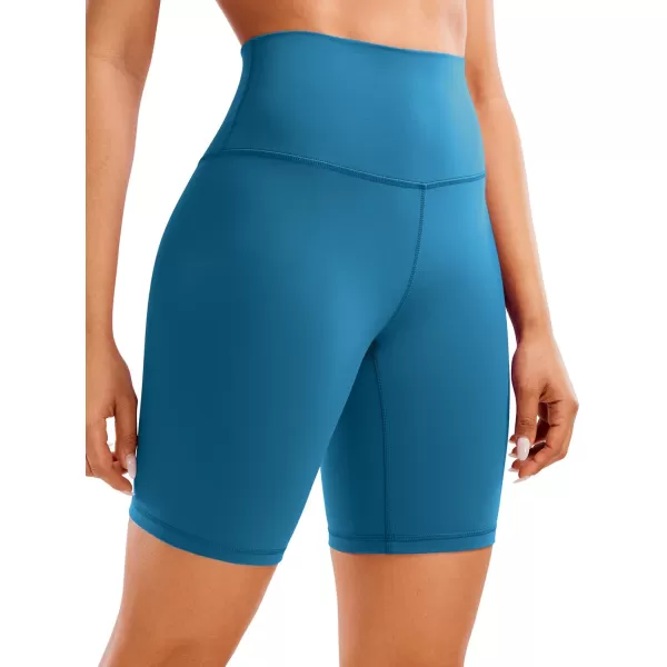 CRZ YOGA Womens Butterluxe Biker Shorts 25  4  6  8  High Waisted Booty Workout Volleyball Yoga SpandexSupersonic Blue