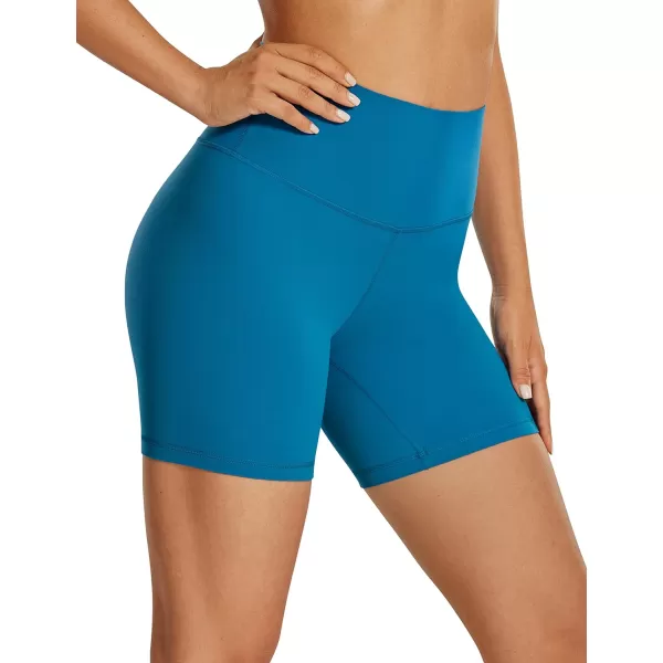 CRZ YOGA Womens Butterluxe Biker Shorts 25  4  6  8  High Waisted Booty Workout Volleyball Yoga SpandexSupersonic Blue