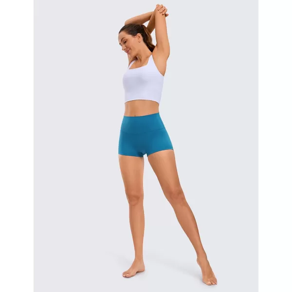 CRZ YOGA Womens Butterluxe Biker Shorts 25  4  6  8  High Waisted Booty Workout Volleyball Yoga SpandexSupersonic Blue