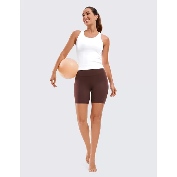 CRZ YOGA Womens Butterluxe Biker Shorts 25  4  6  8  High Waisted Booty Workout Volleyball Yoga SpandexTaupe