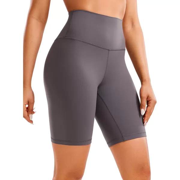 CRZ YOGA Womens Butterluxe Biker Shorts 25  4  6  8  High Waisted Booty Workout Volleyball Yoga SpandexTornado Grey