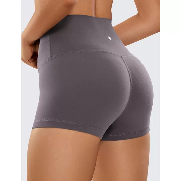 CRZ YOGA Womens Butterluxe Biker Shorts 25  4  6  8  High Waisted Booty Workout Volleyball Yoga SpandexTornado Grey