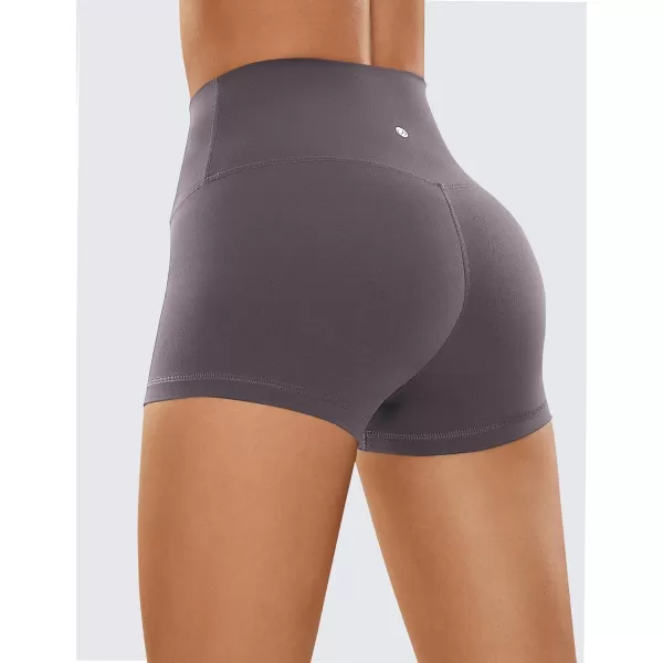 CRZ YOGA Womens Butterluxe Biker Shorts 25  4  6  8  High Waisted Booty Workout Volleyball Yoga SpandexTornado Grey