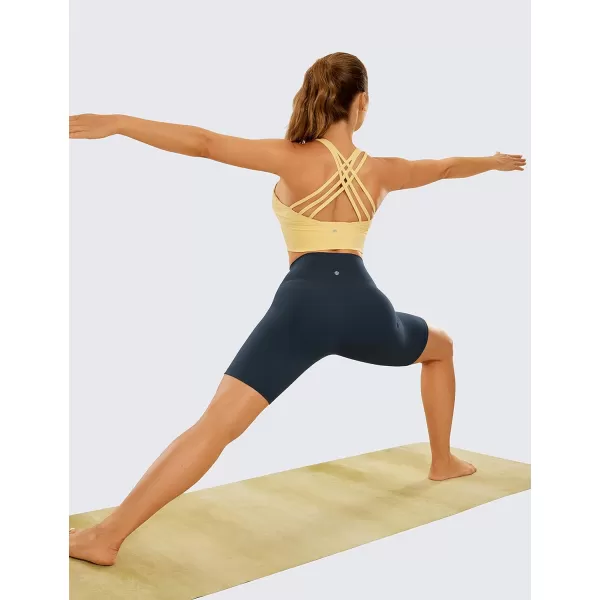 CRZ YOGA Womens Butterluxe Biker Shorts 25  4  6  8  High Waisted Booty Workout Volleyball Yoga SpandexTrue Navy