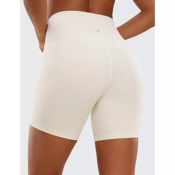 CRZ YOGA Womens Butterluxe Biker Shorts 25  4  6  8  High Waisted Booty Workout Volleyball Yoga SpandexWhite Apricot