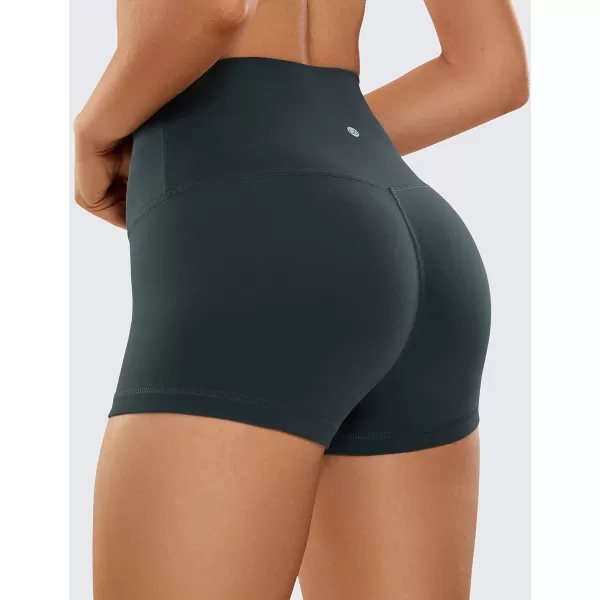 CRZ YOGA Womens Butterluxe Biker Shorts 25 Inches  High Waisted Yoga Workout Running Volleyball Spandex Booty ShortsDark Green