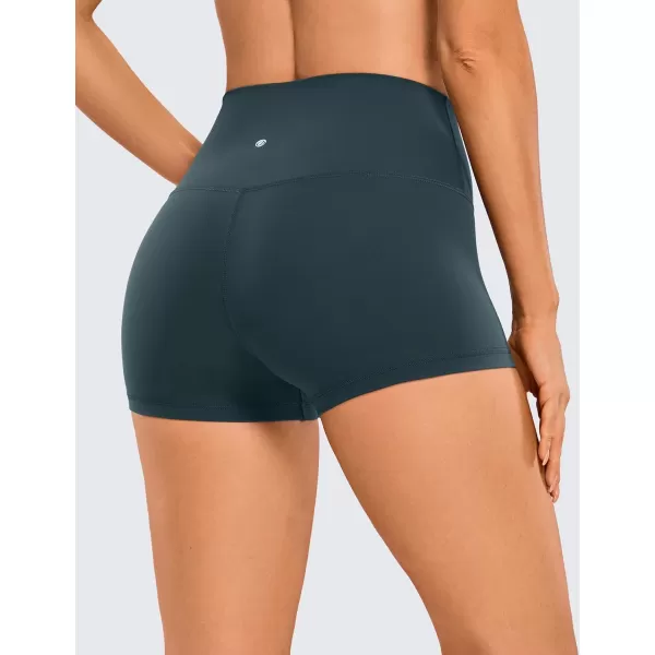 CRZ YOGA Womens Butterluxe Biker Shorts 25 Inches  High Waisted Yoga Workout Running Volleyball Spandex Booty ShortsForest Dark Green