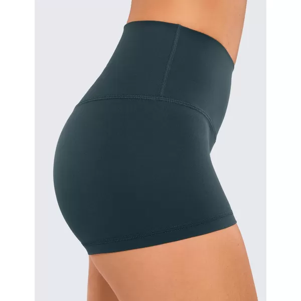 CRZ YOGA Womens Butterluxe Biker Shorts 25 Inches  High Waisted Yoga Workout Running Volleyball Spandex Booty ShortsForest Dark Green