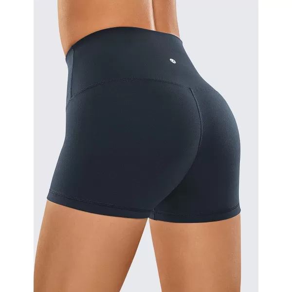 CRZ YOGA Womens Butterluxe Biker Shorts 25 Inches  High Waisted Yoga Workout Running Volleyball Spandex Booty ShortsTrue Navy