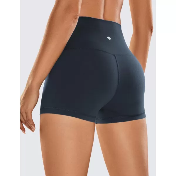 CRZ YOGA Womens Butterluxe Biker Shorts 25 Inches  High Waisted Yoga Workout Running Volleyball Spandex Booty ShortsTrue Navy