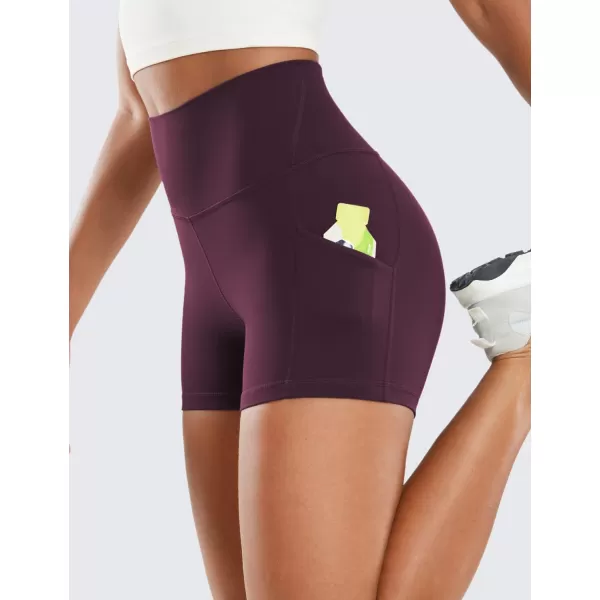 CRZ YOGA Womens Butterluxe Biker Shorts with Pockets 3  5  8  High Waisted Volleyball Workout Yoga Shorts3 inches Deep Purple