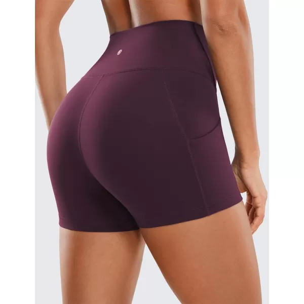 CRZ YOGA Womens Butterluxe Biker Shorts with Pockets 3  5  8  High Waisted Volleyball Workout Yoga Shorts3 inches Deep Purple