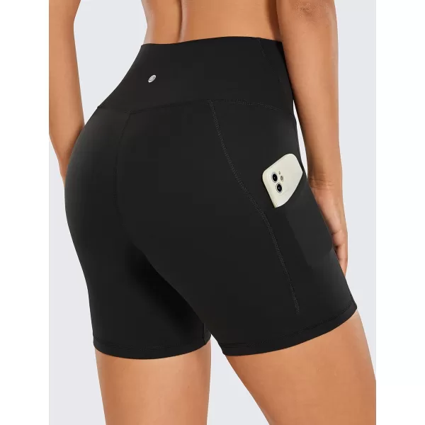 CRZ YOGA Womens Butterluxe Biker Shorts with Pockets 3  5  8  High Waisted Volleyball Workout Yoga ShortsBlack