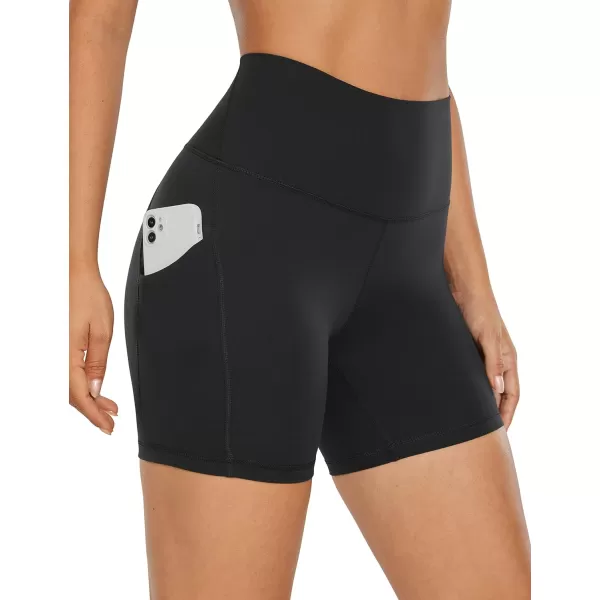 CRZ YOGA Womens Butterluxe Biker Shorts with Pockets 3  5  8  High Waisted Volleyball Workout Yoga ShortsBlack