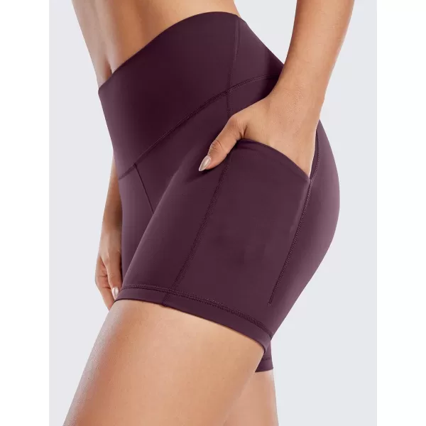 CRZ YOGA Womens Butterluxe Biker Shorts with Pockets 3  5  8  High Waisted Volleyball Workout Yoga ShortsDeep Purple