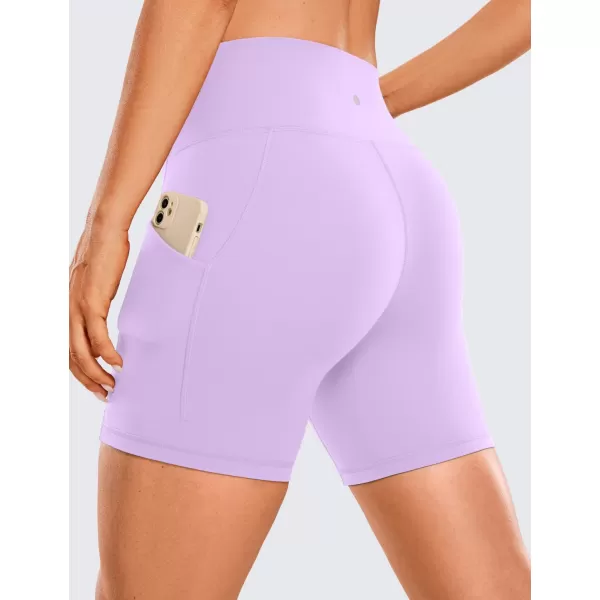 CRZ YOGA Womens Butterluxe Biker Shorts with Pockets 3  5  8  High Waisted Volleyball Workout Yoga ShortsElfin Purple