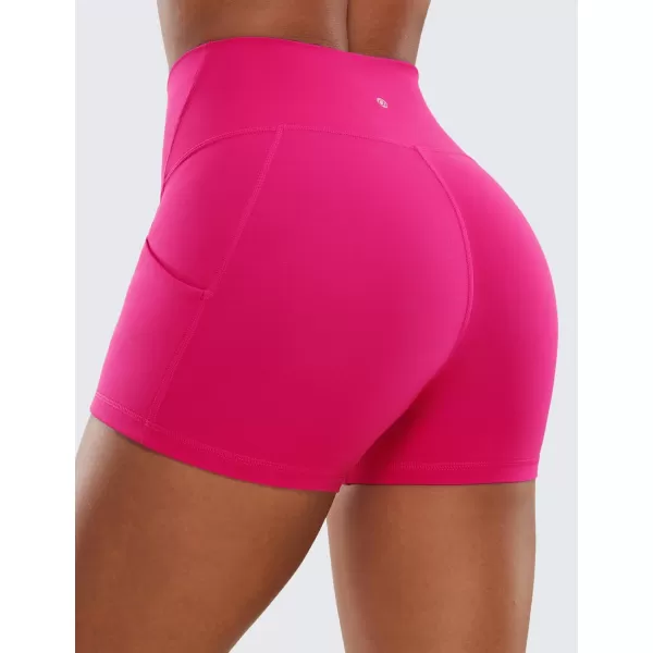 CRZ YOGA Womens Butterluxe Biker Shorts with Pockets 3  5  8  High Waisted Volleyball Workout Yoga ShortsGranita Pink