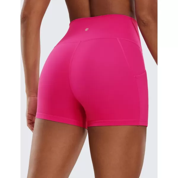 CRZ YOGA Womens Butterluxe Biker Shorts with Pockets 3  5  8  High Waisted Volleyball Workout Yoga ShortsGranita Pink