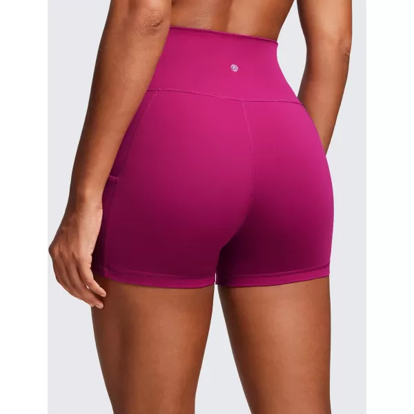 CRZ YOGA Womens Butterluxe Biker Shorts with Pockets 3  5  8  High Waisted Volleyball Workout Yoga ShortsMagenta Purple