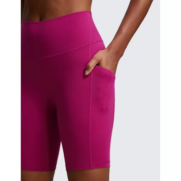 CRZ YOGA Womens Butterluxe Biker Shorts with Pockets 3  5  8  High Waisted Volleyball Workout Yoga ShortsMagenta Purple