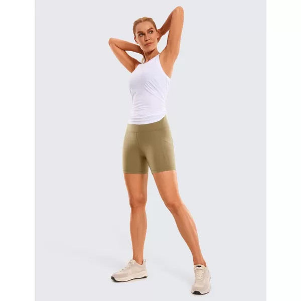 CRZ YOGA Womens Butterluxe Biker Shorts with Pockets 3  5  8  High Waisted Volleyball Workout Yoga ShortsSoul Brown