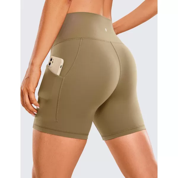 CRZ YOGA Womens Butterluxe Biker Shorts with Pockets 3  5  8  High Waisted Volleyball Workout Yoga ShortsSoul Brown