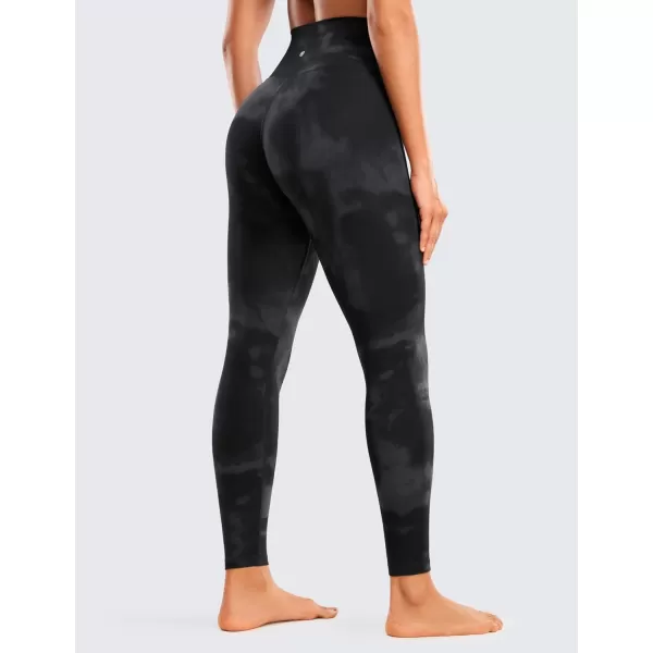 CRZ YOGA Womens Butterluxe Cross Waist Workout Leggings 25  28  V Crossover High Waisted Gym Athletic Yoga LeggingsBlack Tie Dye Flowers