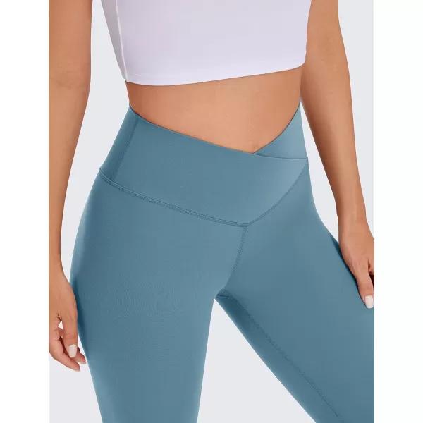 CRZ YOGA Womens Butterluxe Cross Waist Workout Leggings 25  28  V Crossover High Waisted Gym Athletic Yoga LeggingsBlue Ashes