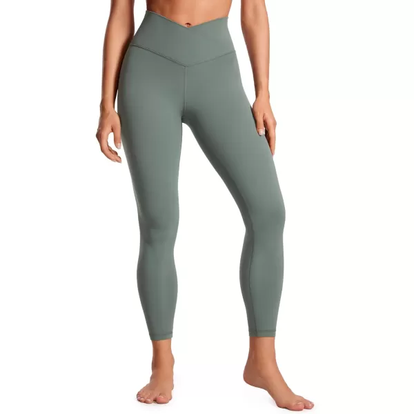 CRZ YOGA Womens Butterluxe Cross Waist Workout Leggings 25  28  V Crossover High Waisted Gym Athletic Yoga LeggingsBlue Ashes