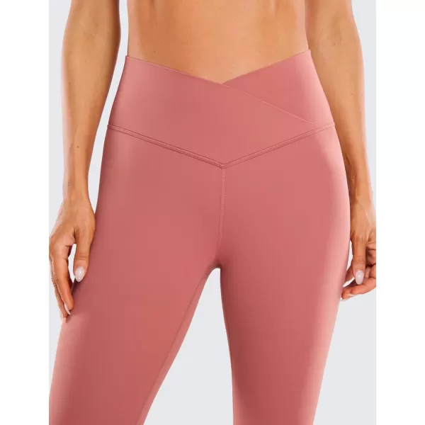 CRZ YOGA Womens Butterluxe Cross Waist Workout Leggings 25  28  V Crossover High Waisted Gym Athletic Yoga LeggingsBriar Rose