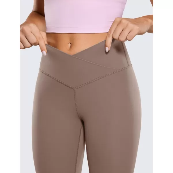 CRZ YOGA Womens Butterluxe Cross Waist Workout Leggings 25  28  V Crossover High Waisted Gym Athletic Yoga LeggingsBrown Purple