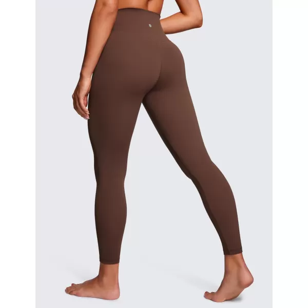 CRZ YOGA Womens Butterluxe Cross Waist Workout Leggings 25  28  V Crossover High Waisted Gym Athletic Yoga LeggingsCoffee Brown