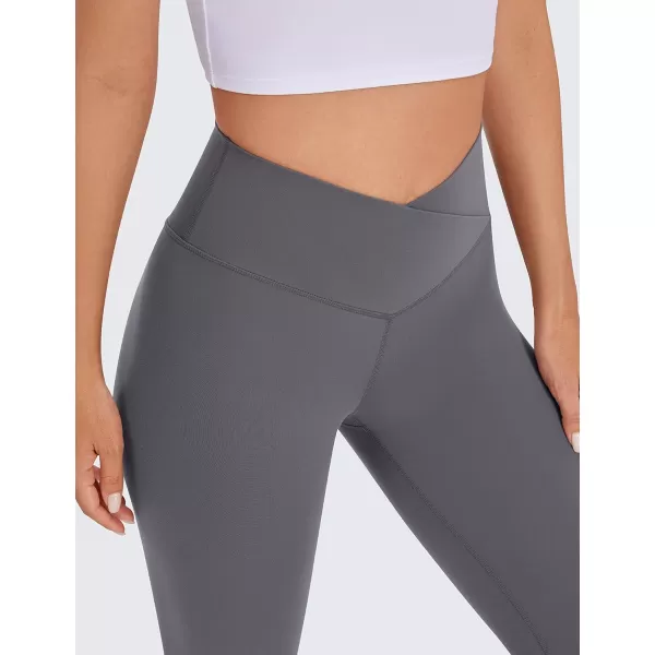 CRZ YOGA Womens Butterluxe Cross Waist Workout Leggings 25  28  V Crossover High Waisted Gym Athletic Yoga LeggingsDark Carbon