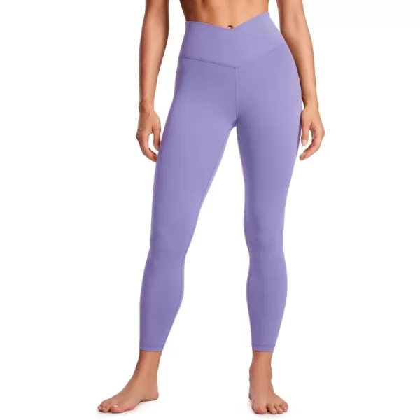 CRZ YOGA Womens Butterluxe Cross Waist Workout Leggings 25  28  V Crossover High Waisted Gym Athletic Yoga LeggingsDark Lavender Purple