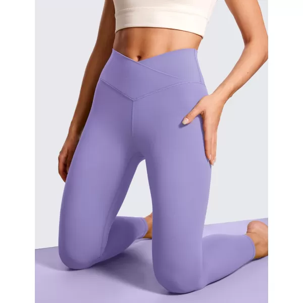 CRZ YOGA Womens Butterluxe Cross Waist Workout Leggings 25  28  V Crossover High Waisted Gym Athletic Yoga LeggingsDark Lavender Purple