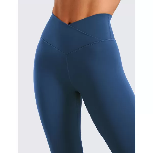 CRZ YOGA Womens Butterluxe Cross Waist Workout Leggings 25  28  V Crossover High Waisted Gym Athletic Yoga LeggingsFrench Navy