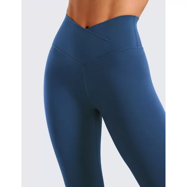 CRZ YOGA Womens Butterluxe Cross Waist Workout Leggings 25  28  V Crossover High Waisted Gym Athletic Yoga LeggingsFrench Navy