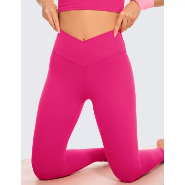 CRZ YOGA Womens Butterluxe Cross Waist Workout Leggings 25  28  V Crossover High Waisted Gym Athletic Yoga LeggingsGranita Pink