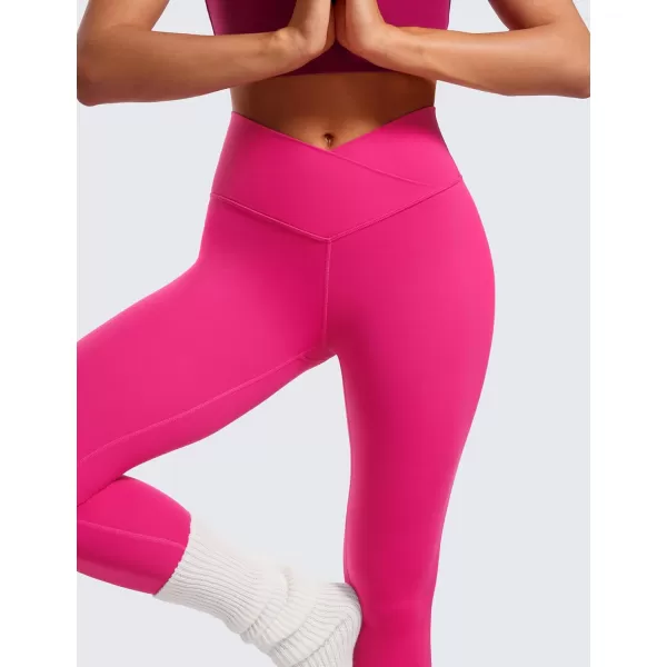 CRZ YOGA Womens Butterluxe Cross Waist Workout Leggings 25  28  V Crossover High Waisted Gym Athletic Yoga LeggingsGranita Pink