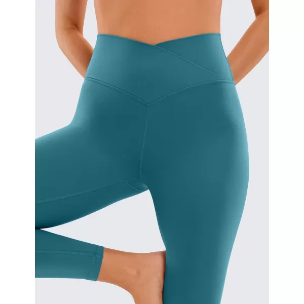 CRZ YOGA Womens Butterluxe Cross Waist Workout Leggings 25  28  V Crossover High Waisted Gym Athletic Yoga LeggingsGreen Jade