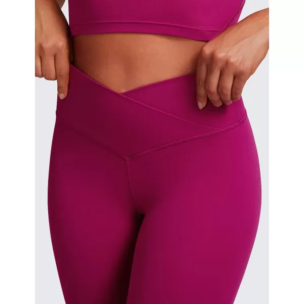 CRZ YOGA Womens Butterluxe Cross Waist Workout Leggings 25  28  V Crossover High Waisted Gym Athletic Yoga LeggingsMagenta Purple