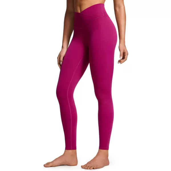 CRZ YOGA Womens Butterluxe Cross Waist Workout Leggings 25  28  V Crossover High Waisted Gym Athletic Yoga LeggingsMagenta Purple