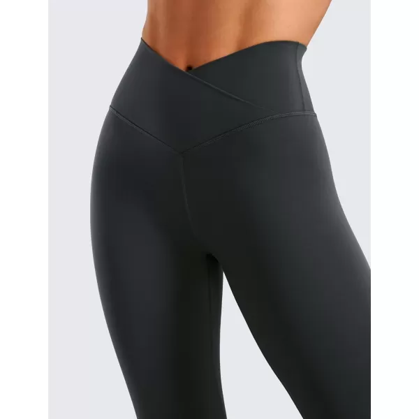 CRZ YOGA Womens Butterluxe Cross Waist Workout Leggings 25  28  V Crossover High Waisted Gym Athletic Yoga LeggingsMelanite