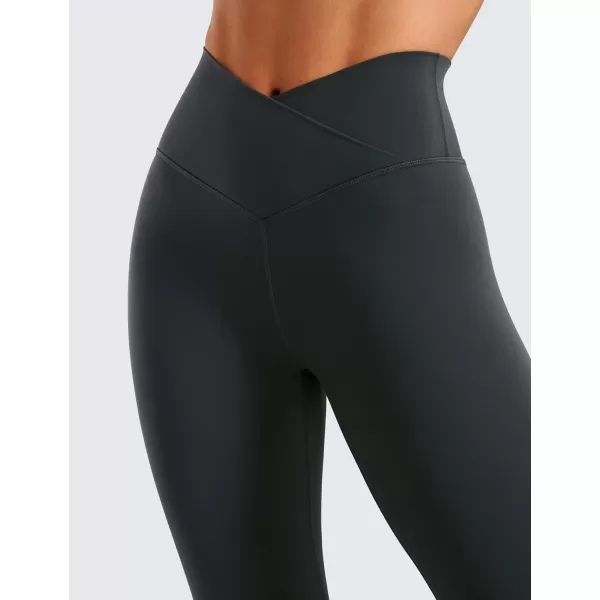 CRZ YOGA Womens Butterluxe Cross Waist Workout Leggings 25  28  V Crossover High Waisted Gym Athletic Yoga LeggingsMelanite