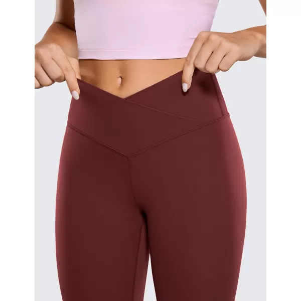 CRZ YOGA Womens Butterluxe Cross Waist Workout Leggings 25  28  V Crossover High Waisted Gym Athletic Yoga LeggingsNoctilucence Red